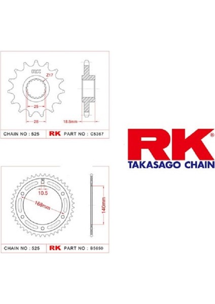 Rk Bmw F700/800 15/48T Ön Arka Dişli Set 520
