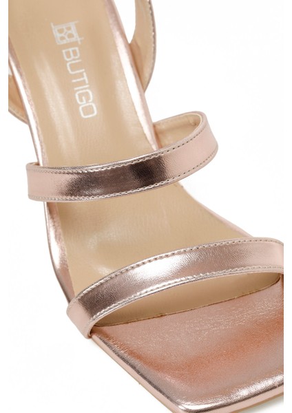 25S-218 5fx Rose Gold Kadın Topuklu Sandalet