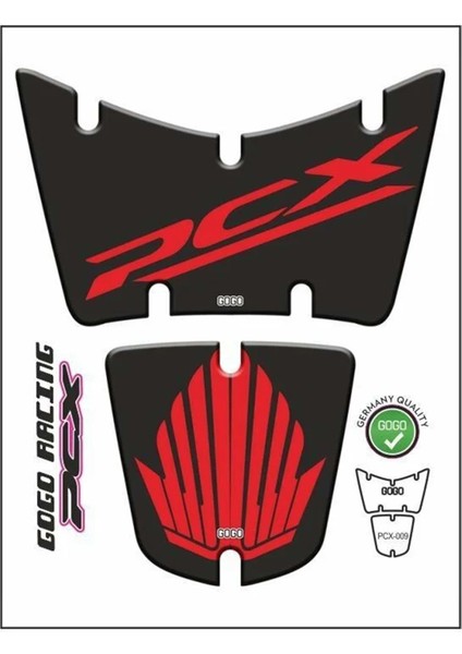 Honda Pcx 2014-2017 Kırmızı-Siyah Tank Pad