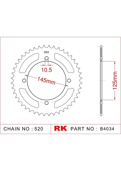 Rk B4034-45 Çelik Arka Dişli