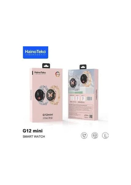 Hainoteko G12 Mini Akıllı Saat 3 Kordonlu Bayanlara Şık Tasarım Amoled Ekran Akıllı Saat fiyatları