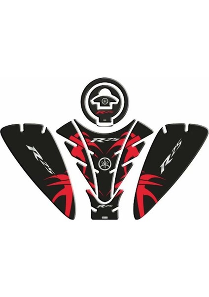 Yamaha R25 2019 Siyah-Kırmızı Tank Pad Set