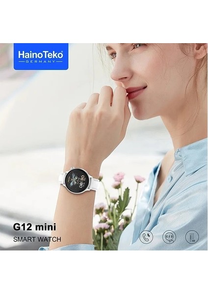 Hainoteko G12 Mini Akıllı Saat 3 Kordonlu Bayanlara Şık Tasarım Amoled Ekran Akıllı Saat fırsatları