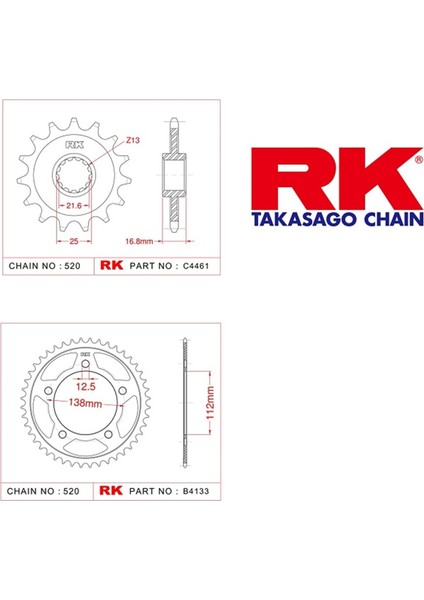 Rk Honda Nc 750 S/x 14/43T Ön Arka Dişli Set 520 14-18