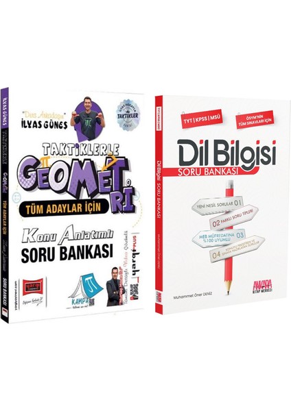 Yargı Tüm Adaylar Için Taktiklerle Geometri ve Akm Dil Bilgisi Soru Bankası Seti 2 Kitap