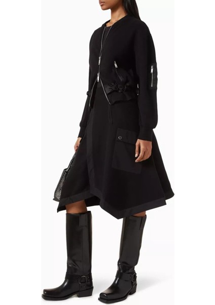 Siyah Utility Poplin Etek Asimetrik Kesim ve Fonksiyonel Cep Detaylı modelleri