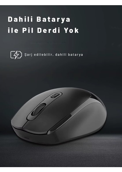Kablosuz Bluetooth USB Dongle Mouse Çift Mod Şarjlı Optik Sensör Tüm Cihazlara Uyumlu