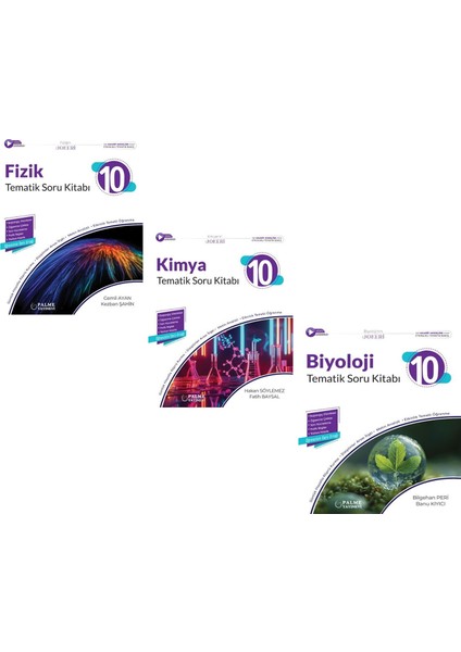 Palme Yayınları 10. Sınıf Fizik Kimya ve Biyoloji Tematik Soru Bankası Seti 3 Kitap