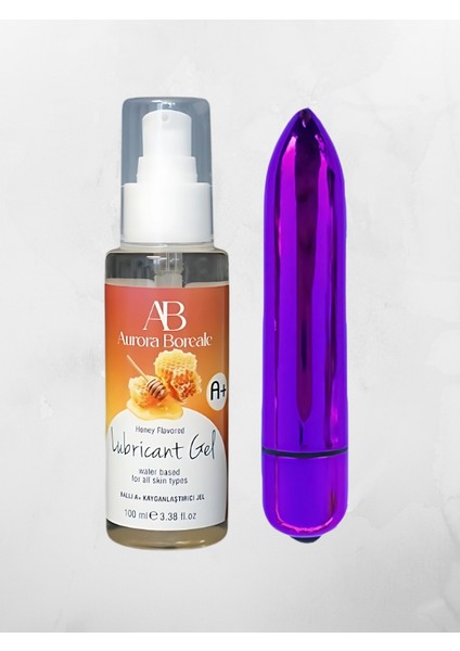 Aurora Boreale A+ Bal Aromalı Kayganlaştırcı Jel 100ML + Mini Kurşun Vibratör Mor