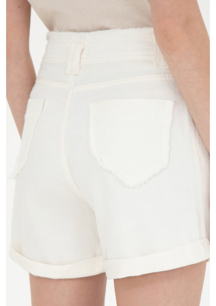 Kadın Ekru Şort (Jean) 50265309-VR019