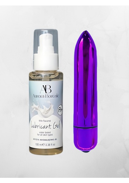 Aurora Boreale A+ Süt Aromalı Kayganlaştırcı Jel 100ML + Mini Kurşun Vibratör Mor
