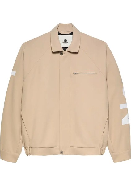 Erkekler Için Bej Raglan Kesim Ceket - Yeni Amsterdam Logolu Şık Tasarım