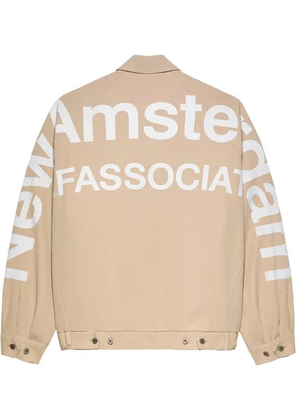Erkekler Için Bej Raglan Kesim Ceket - Yeni Amsterdam Logolu Şık Tasarım fiyatları