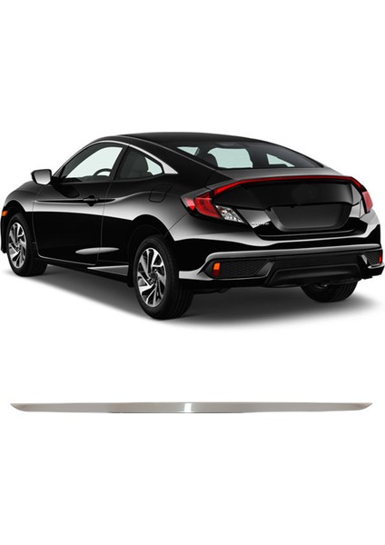 Honda Civic Uyumlu 2016 ve Üzeri Krom Bagaj Alt Çıtası Paslanmaz Çelik