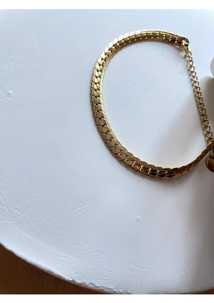 Yassı Çelik Bileklik Gold