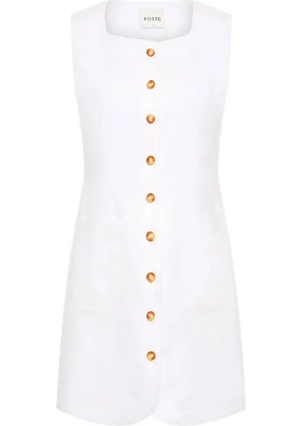Emma Button Down Mini Elbise - %100 Keten, Özgün Tasarım ve Konfor