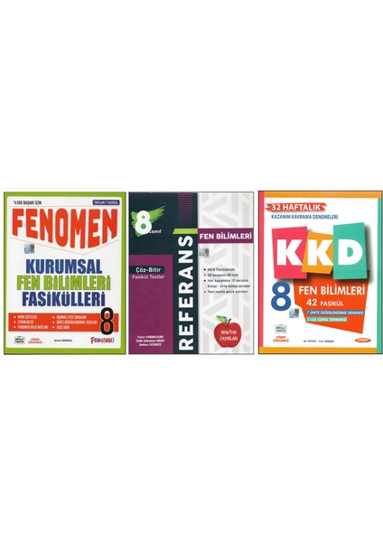 Fenomen 8.sınıf Fen Bilimleri Kurumsal F.+Newton Referans Fen Bil.+Kurmay Kkd Fen B. (3 Kitap)