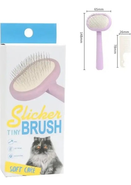 Pet Saç Fogding Com Dog Kedi Fırçası Tımar Uzun Saç Kapalı Saç Çıkartma Temizleme Güzellik Slicker Pet Malzemeleri Renk: Purple1 (Yurt Dışından)