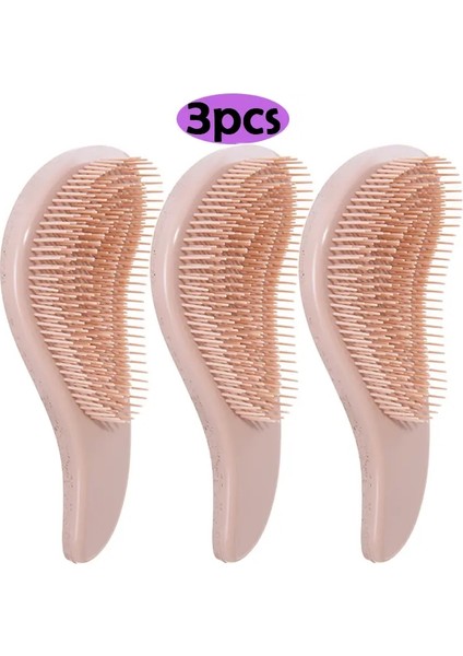 1/3pcs Sihirli Saç Fırçası Buğday Saman Sır Kafa Masajı Yumuşak Anti-Statik Tımarlama Fırçası Salonu Saç Stil Fırçası Renk: 3pcs Pembe (Yurt Dışından)