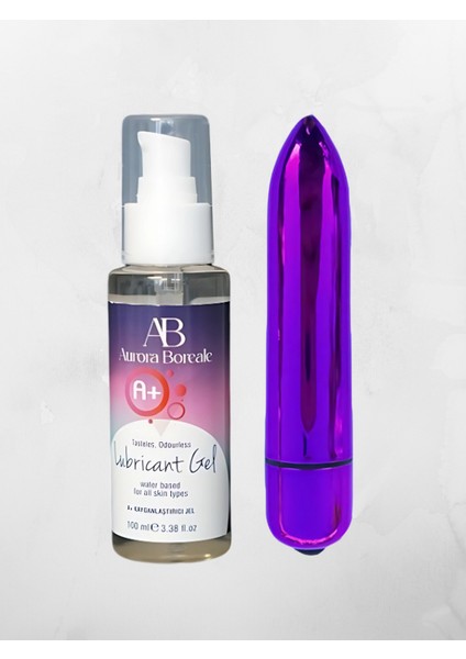 Aurora Boreale A+ Sade Su Bazlı Kayganlaştırcı Jel 100ML + Mini Kurşun Vibratör Mor