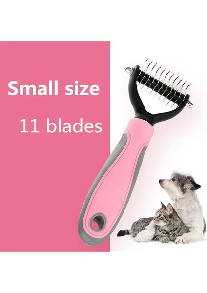 Pet Dog Cat Tımarlama Pet Saç Temizleme Malzemeleri Knot Cutter Com ile Çift Bıçak Knotter Fırçası Pet Esteri Kilitli Çıkarma Fırçası: Pembe 11 Bıçak (Yurt Dışından)