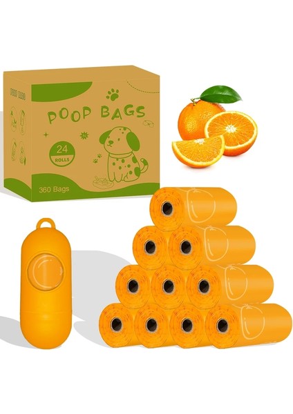 Epı Fotodegrade Edilebilir Pet Poo Poşetleri Turuncu Kokulu Köpek Poo Bag Pet Temizleme Malzemeleri Dispenser Hediye Renk: Turuncu/boyut: 7 Rulo 105PCS (Yurt Dışından)