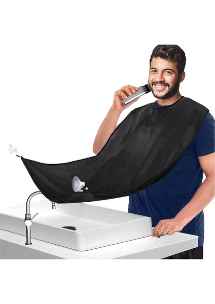 1 Adet Erkek Sakal Tıraş Önlük Kırpma Önlüğü Yaratıcı Duvar Aynası Emme Saç Kesimi Sargısı Pelerin Ev Salonu Bıyık Tımarlama Aksesuaryolor: Siyah (Yurt Dışından)