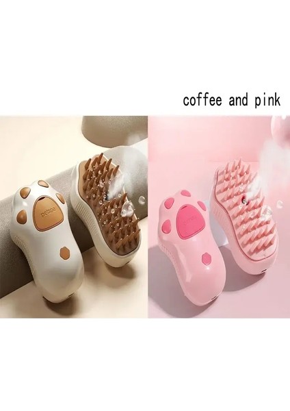 2024 Çok Fonksiyonlu Dönen Kedi Tımarcı Buharlı Fırça Pet Esteri Epilasyon Püskürtme Masaj Tomberi 3 In1 Kendi Kendini Temizleme Buhar Kedi Fırçası Renk: Pembe Kahve (Yurt Dışından)