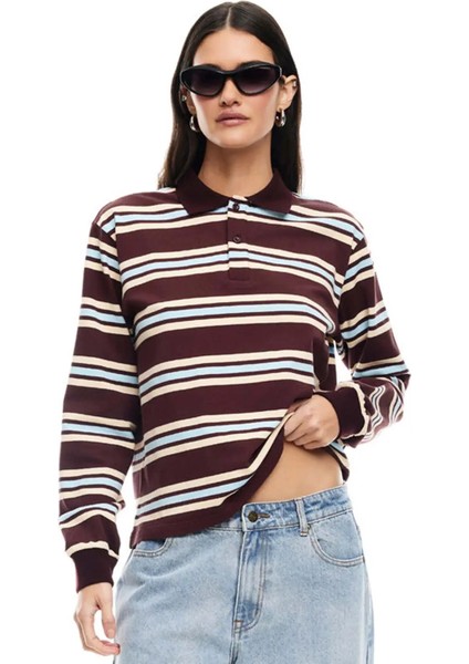 Rahat Uzun Kollu Polo Gömlek - %100 Pamuk, Kontrast Şeritli ve Doğru Bedende