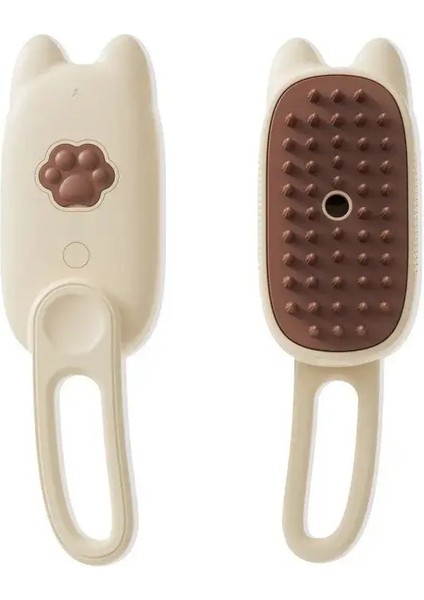 3 Arada 1 Pet Electric Buharlı Fırça Kedi ve Köpek Temizleme Masaj Masaj Tımarlama Tarifi Geri Çekilebilir Tutma Evcil Hayvan Epilasyon Beautybrush Renk: Bej (Yurt Dışından)