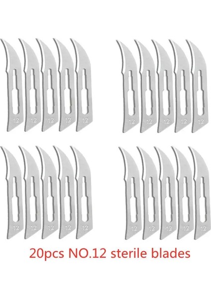 20-100 Pcs Karbon Çelik Dıy Kesme Telefonu Onarım Için Cerrahi Bıçaklar Oyma Hayvan Kaşları Bakım Bakımı Bakımı Neşter Bıçağı Renk: 20 Pcs No.12 (Yurt Dışından)