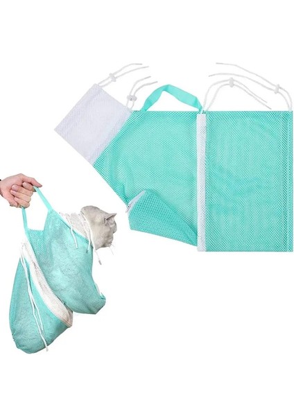 Örgü Kedi Tımar Duş Torbası Polyester Yı Örgü Çantalar Ayarlanabilir Kediler Kısıtlama Torbası Banyo Için Çizilmeyi Önleme (Yurt Dışından)