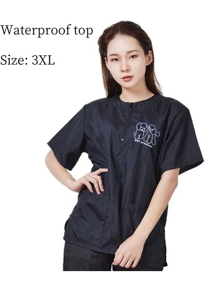 Evcil Hayvan Tımar Giysileri Su Geçirmez Iş Kıyleri Evcil Hayvan Mağazaları Için Kısa Kollu Üstler Anti Saç ve Anti-Statik Evcil Hayvan Damatı Y0519 Renk: Kaniş-3xl (Yurt Dışından)