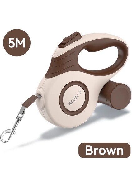 Rojeco Otomatik Geri Çekilebilir Köpek Tasması 3m/5m Uzaklaştırılabilir Halat Yürüyüş Yürüyüş Yürüyüşü Küçük Köpekler Çekiş Halat Kedi Kuru Renk: Kahverengi/boyut: 5m (Yurt Dışından)