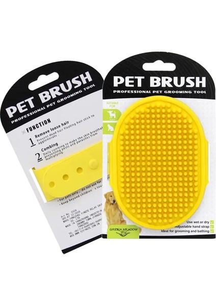 1pc Pet Dog Kedi Banyo Fırçası Kauçuk Eldiven Saç Kürk Tımarlama Masaj Köpek Temizlik Eldivenleri Silikon Banyo Fırça Köpek Malzemeleri Renk: Sarı (Yurt Dışından)