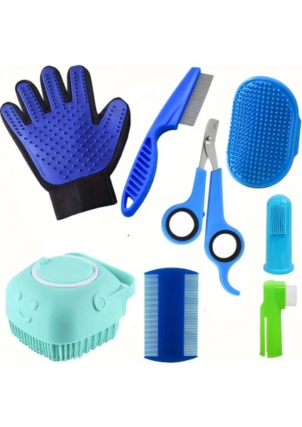 8 Adet Evcil Hayvan Bakım Seti, Köpek, Pire Tarağı, Köpek Şampuanı Fırçası, Evcil Hayvan Çivi Kupürleri, Köpek Diş Fırçası Seti Için Epilasyon Tarağı: 8 Adet (Yurt Dışından)