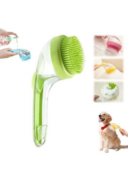 Pet Banyo Fırçası 2 Arada 1 Köpek Banyosu Fırçası Dahili Şampuan Dispenser Banyo Için Pet Yı Fırçası Köpek Tımarlama Masaj Fırçası: Gül Kırmızı Kaba Teet (Yurt Dışından)