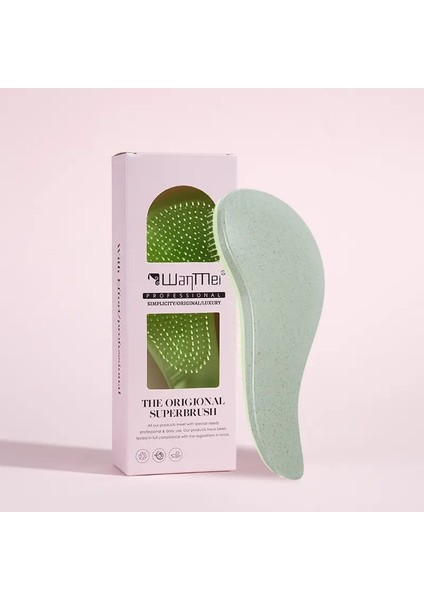 1pcs Sihirli Sihirli Saç Fırçası Yumuşak Buğday Saman Kafa Derisi Masaj Tarağı Kutu Antistatik Yumuşak Tımar Salonu Saç Şekillendirme Fırçası Renk: 1pcs Yeşil (Kutu) (Yurt Dışından)