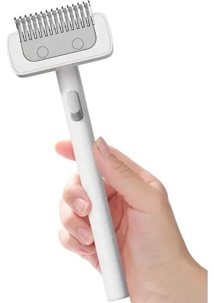 Pet Kürk Kez Kesi Kedisi Kedi Saç Çıkartma Tombul Kedi Tımarlama Araçları Çift Taraflı Fırça Uzun Kıvırcık Saç Temizleyici Evcil Hayvan Ürünleri: Beyaz (Yurt Dışından)