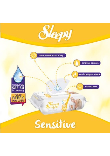 Sleepy Sensitive Islak Havlu Mendil 90 Adet