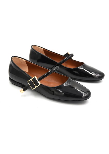 Yuvarlak Burun Günlük Kadın Babet Rugan Siyah fiyatları