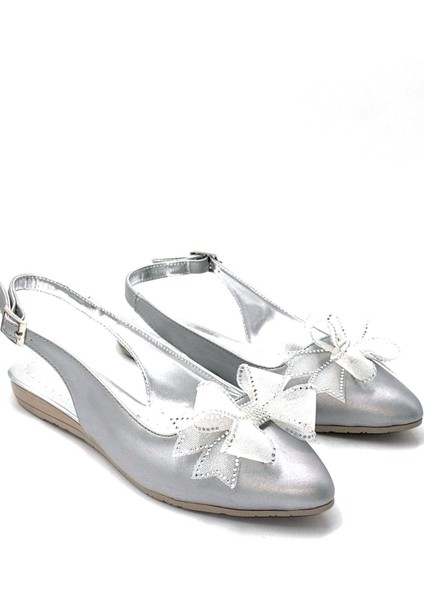 (Shoes) Fiyonklu Günlük Kadın Babet Gumüş fiyatları