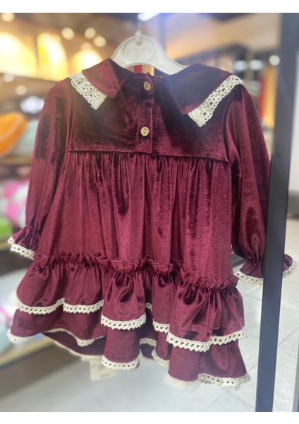 Kadife Kız Bebek Elbisesi modelleri