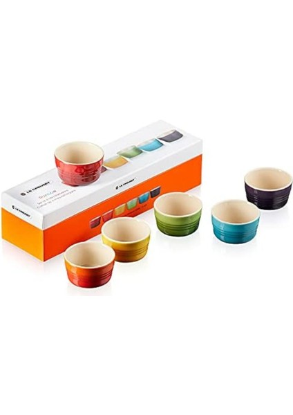 6'lı Mini Seramik Kalıp Seti, 100 Ml, Gökkuşağı Renkli