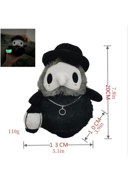 Veba Doktoru Hemşire Peluş Oyuncak Veba Kuzgunu Cadılar Bayramı Karanlıkta Parlayan Bebek Işık Emici Bez Bebekler (Yurt Dışından)