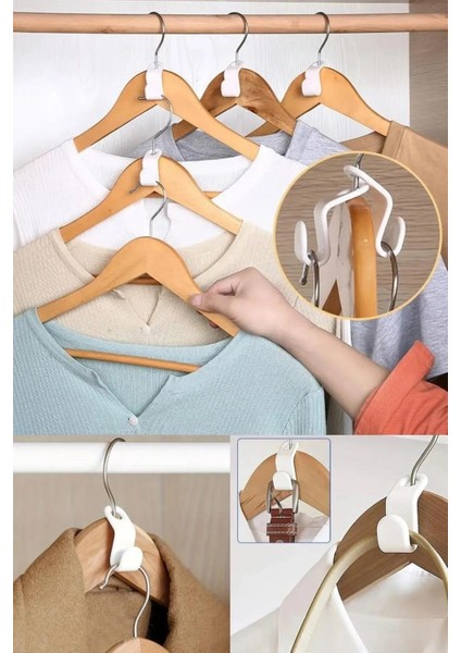 10 Adet Çok Amaçlı Askı Çoklayıcı Kanca Klips Dolap Elbise Askısı modelleri