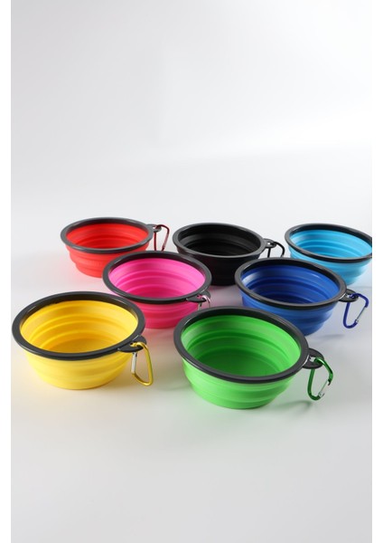 Katlanabilir Taşınabilir Kedi Köpek Mama ve Su Kabı, Lacivert, Pratik ve Fonksiyonel fırsatları