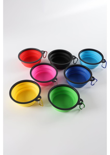 Katlanabilir Taşınabilir Kedi Köpek Mama ve Su Kabı, Lacivert, Pratik ve Fonksiyonel indirimleri