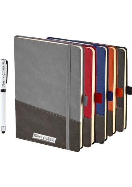 Kişiye Özel Cepli Premium Defter ve Roller Kalem Seti - Renk Seçenekli