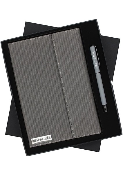Kişiye Özel Kutulu Premium Defter ve Roller Kalem Seti